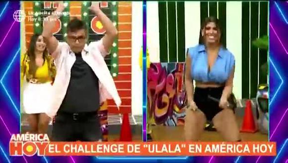 Renzo Schuller intentó bailar el "Ulala Challenge", se avergonzó y se fue. (Fuente: América TV).