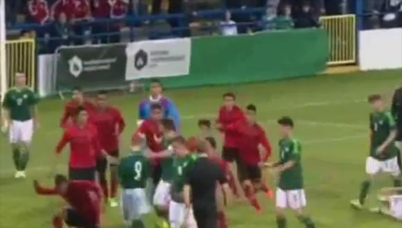 Tremenda bronca entre mexicanos e irlandeses en partido sub 20 [VIDEO]