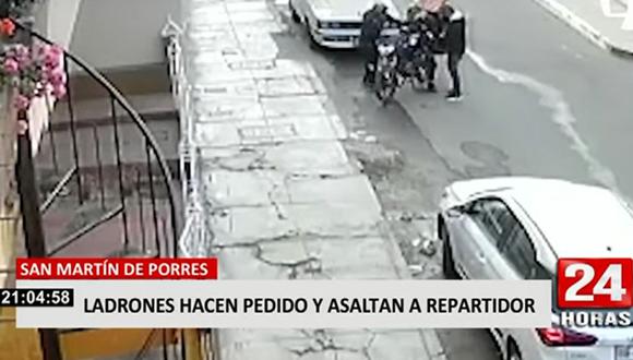 El asalto al repartidor de delivery ocurrió en el jirón Alejandro Deustua. (24 Horas)
