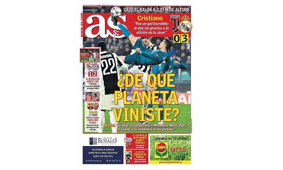 Chalaca de Cristiano Ronaldo protagonizó las portadas en el mundo