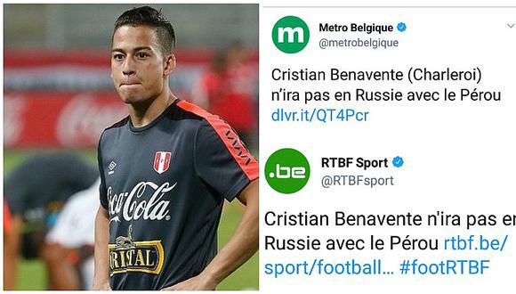 Medios de Bélgica resaltan ausencia de Cristian Benavente en Rusia 2018