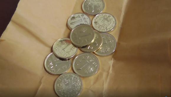 Estas monedas utilizaban dos sujetos que estafaron a una mujer de la tercera de edad con más de S/7 mil.