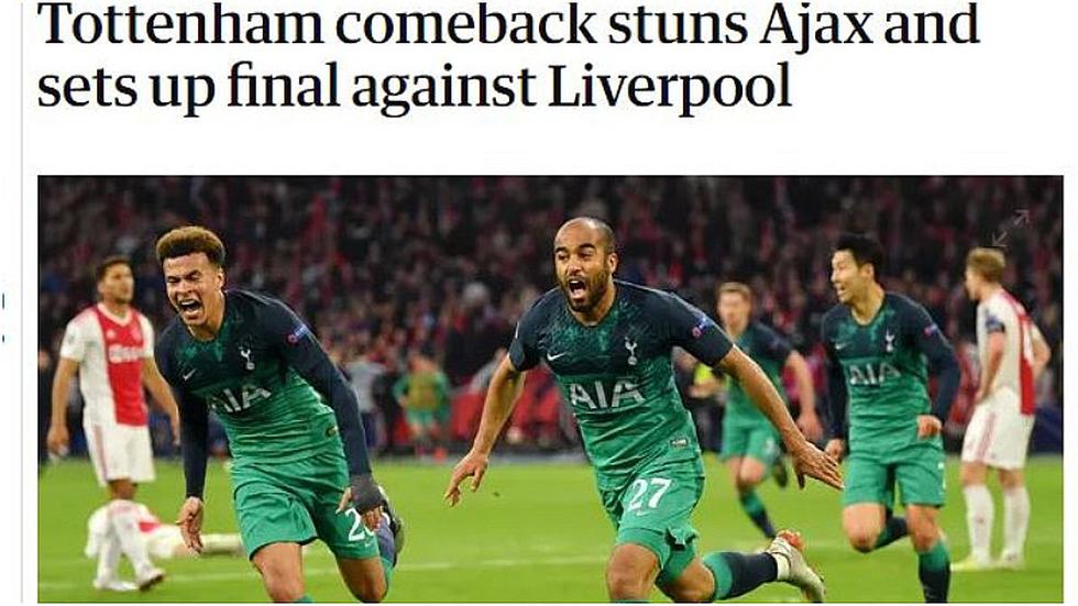 Ajax vs. Tottenham: La reacción de la prensa mundial tras clasificación de los 'Spurs'