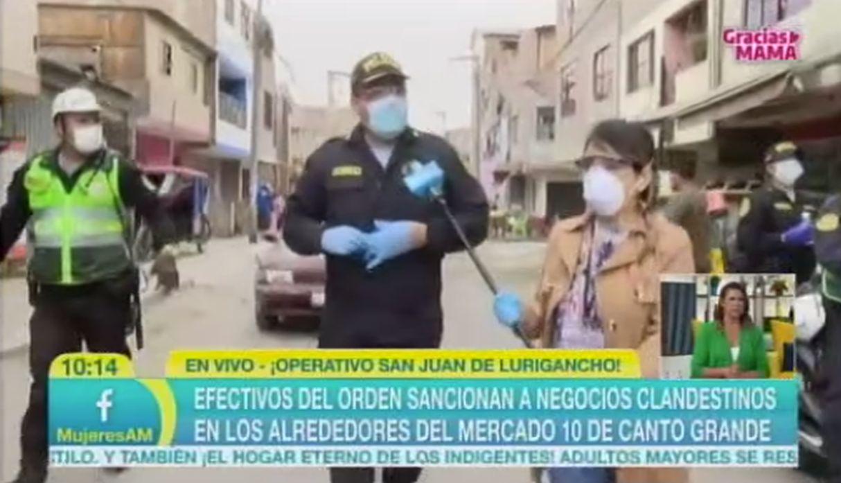 Reportera de “Mujeres Al Mando” se quiebra al ver cómo agreden a policías. (Foto: Captura de video)