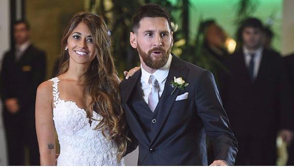 El percance que tuvo Lionel Messi con el vestido de Antonela Roccuzzo