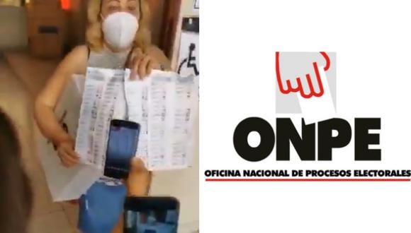 La ONPE se pronunció sobre denuncia propalada en redes sociales sobre ánfora con cédulas marcadas. Foto: composición