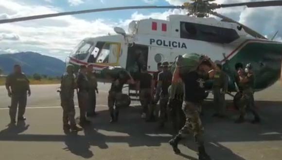 Operación helitransportada permitió este duro golpe al narcotráfico. (Captura de video PNP)