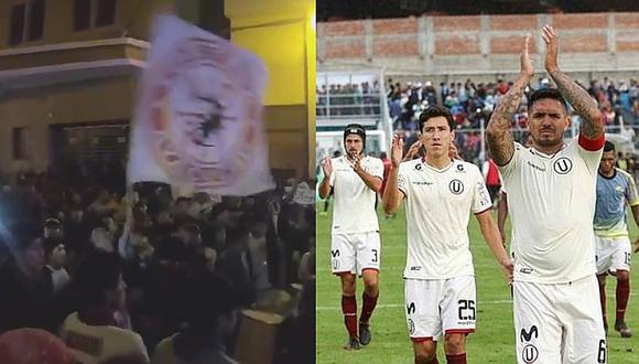Hinchas de Universitario de Deportes realizan banderazo en Ayacucho [VIDEO]