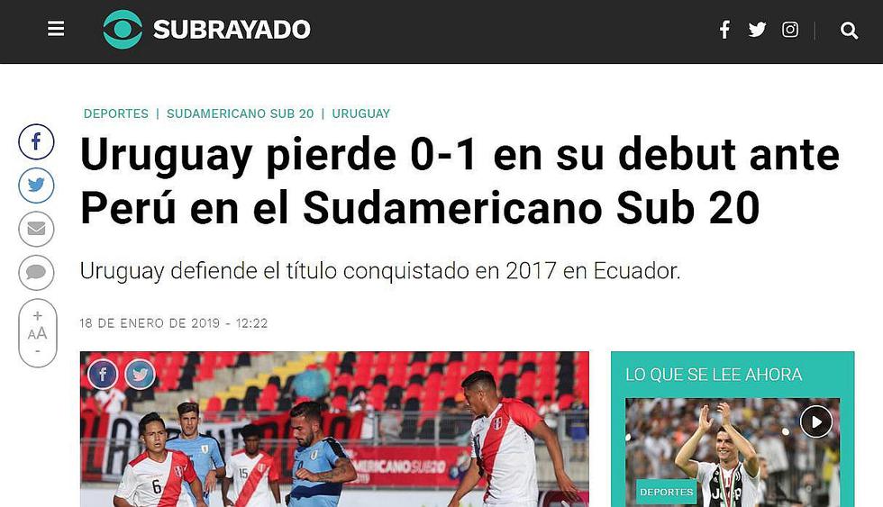 Prensa mundial sorprendida tras triunfo de la selección peruana sub 20 [FOTOS]
