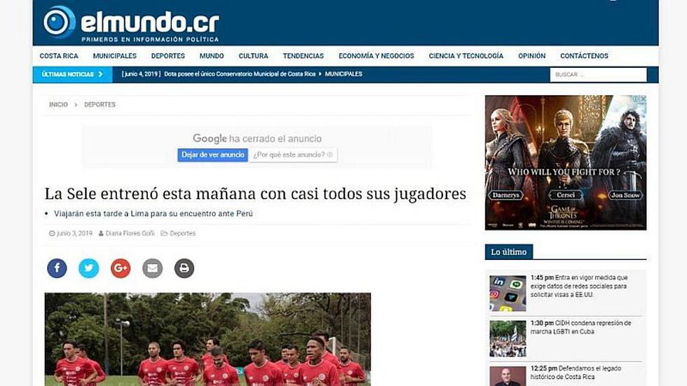 Prensa de Costa Rica informa que la selección peruana va por una 'revancha' en amistoso FIFA | FOTOS