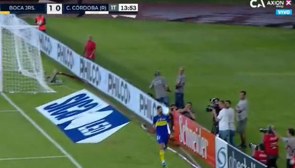 Boca Juniors se adelantó en el marcador gracias a Orsini que definió de gran manera. Foto: Captura de pantalla de TyC Sports.