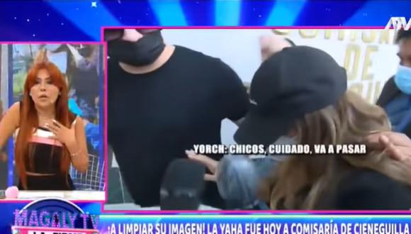 Magaly Medina criticó duramente a Yahaira Plasencia tras presentarse en la comisaría de Cieneguilla para recibir su multa. (Foto: Captura de video)