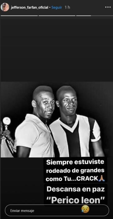 La despedida de Jefferson Farfán a 'Perico' León. (Foto: Instagram)