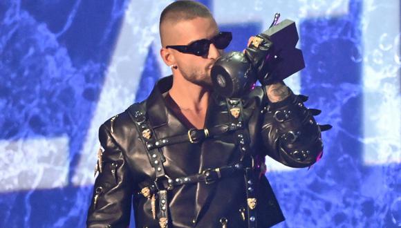 Maluma en los MTV Europe Music Awards 2021. (Foto: AFP).