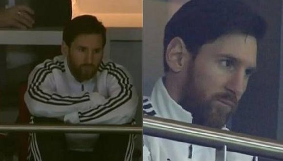 España 6-1 Argentina: así lo sufrió Lionel Messi desde la tribuna