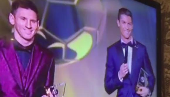 ​Cristiano Ronaldo hizo reír a Lionel Messi en ceremonia del Balón de Oro [VIDEO]