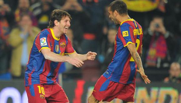 Dani Alves compartió divertido mensaje en una publicación con Lionel Messi. (Foto: AFP)