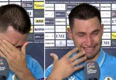Jugador de San Marino no puede evitar llorar luego de conseguir no perder dos partidos | VIDEO