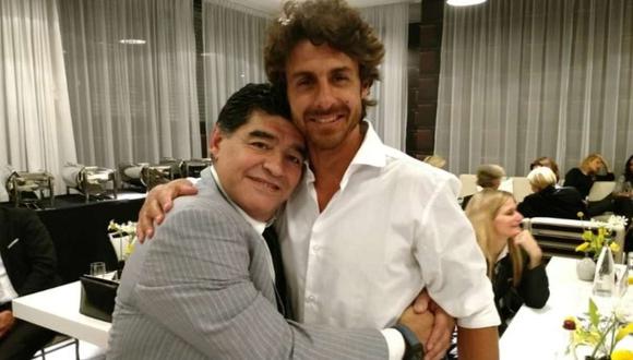 El recuerdo de Pablo Aimar con Diego Maradona. (Foto: Twitter)