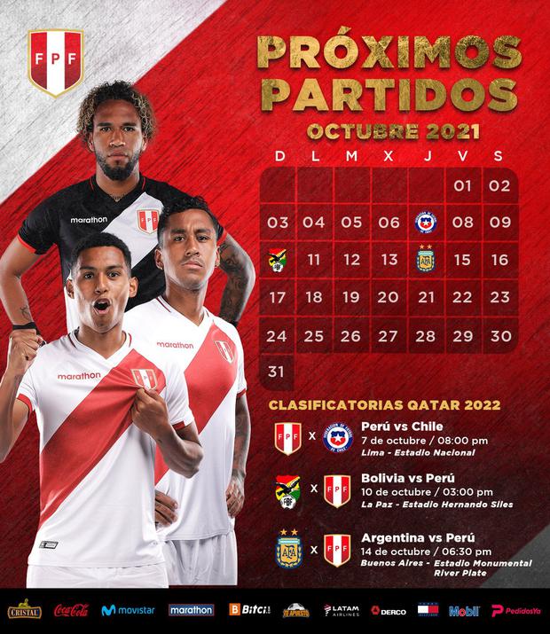 Selección peruana confirmó horarios y fechas de los partidos contra