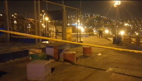 En este parque los amigos fueron atacados por dos desconocidos en Ventanilla. Los peritos de criminalística hallaron seis casquillos de bala. (Foto: PNP)