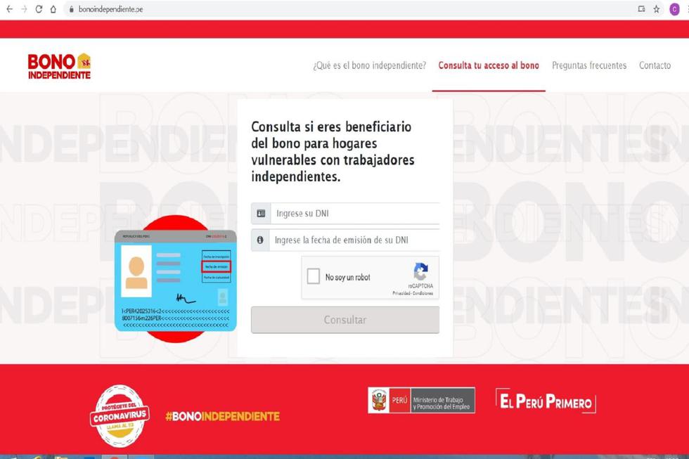 Cronograma Segundo pago Bono Independiente