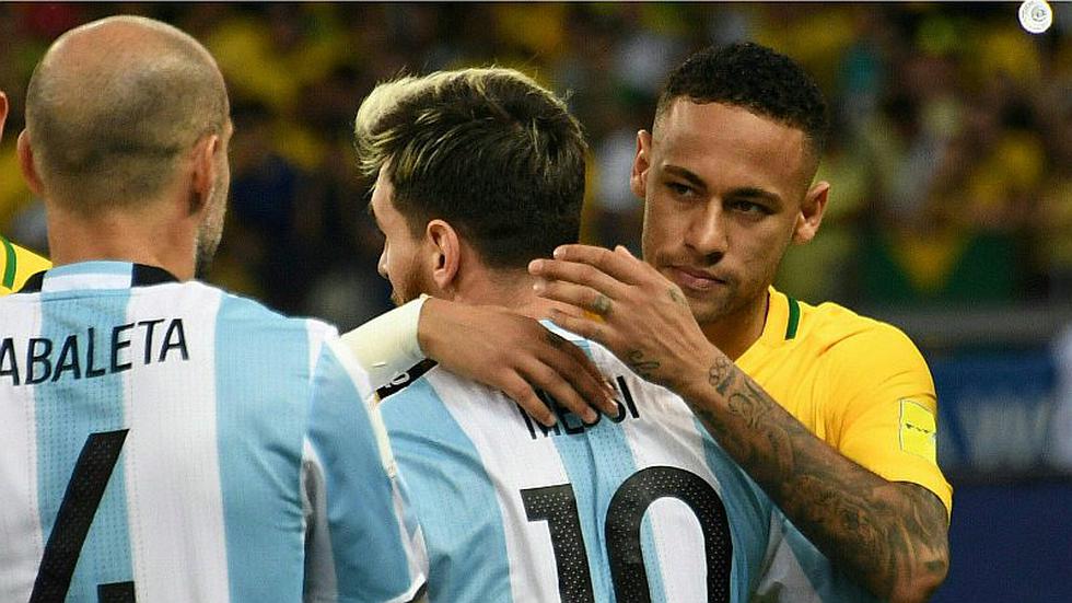 Brasil vs. Argentina: el emotivo saludo entre Neymar y Lionel Messi