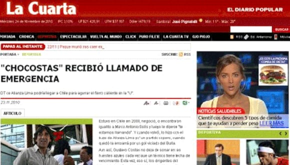 Prensa chilena anuncia que la U. de Chile ya conversó con Costas