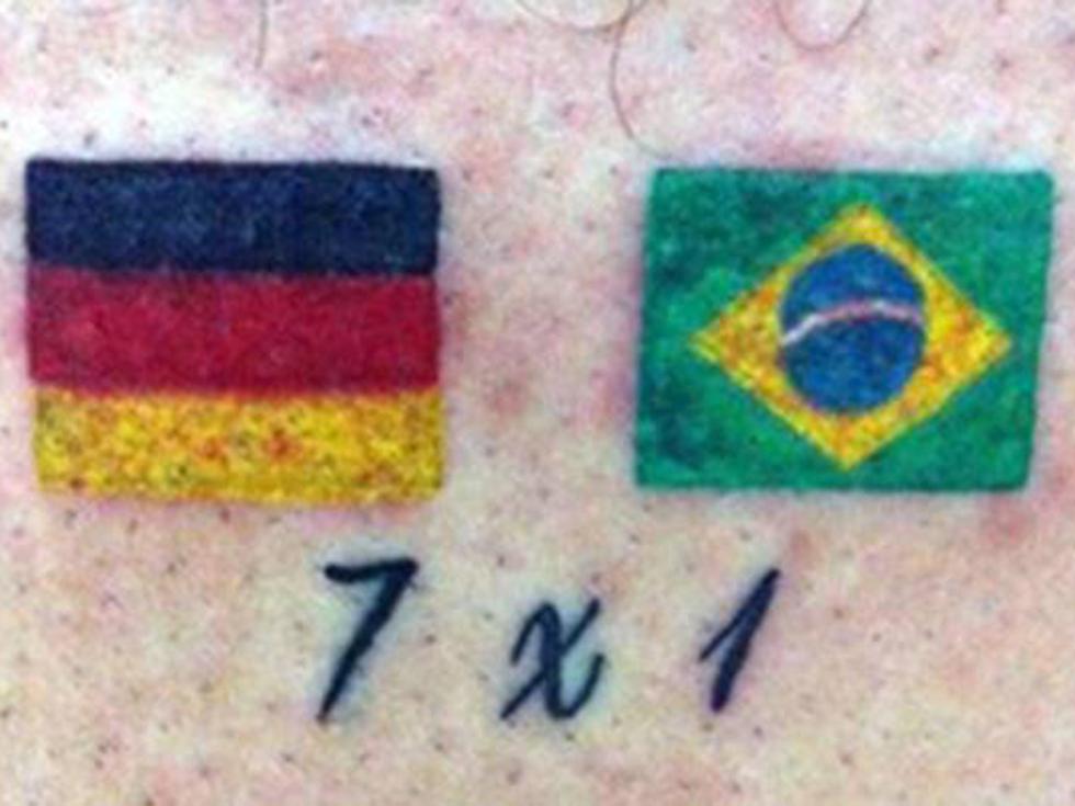 Hincha brasileño se tatuó el 7-1 de Alemania sobre Brasil