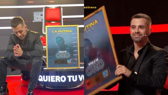 Mike Bahía recibe Disco de Oro en Perú. (Foto: Captura La Voz Pérú/Latina).