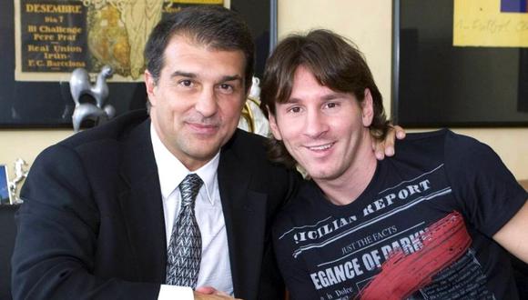 Joan Laporta mete a Lionel Messi en su campaña electoral (Foto: AFP)