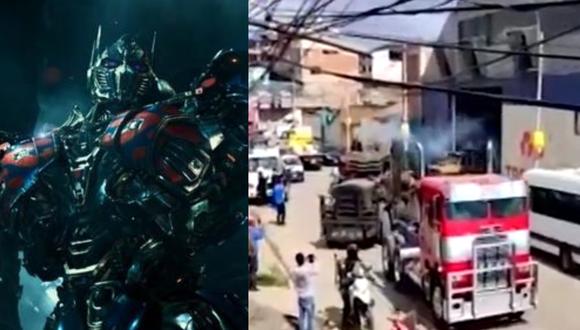 Vehículos de la película “Transformers, el despertar de las bestias” pasaron por una revisión técnica en el barrio San Pedro de Cusco. (Foto: Paramount Pictures/Canal N).