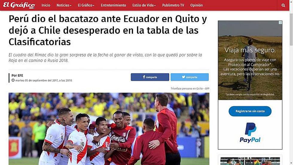 Selección peruana: Así informó prensa mundial el triunfo ante Ecuador