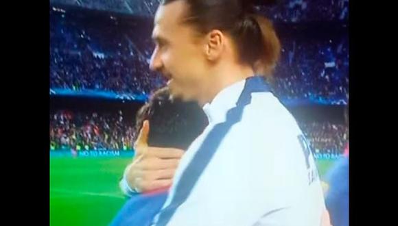 Champions League: el efusivo saludo de Zlatan Ibrahimovic y Lionel Messi [VIDEO]