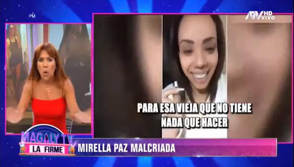 Magaly Medina arremete contra Mirella Paz por responder con insultos a críticas de sus seguidores. (Foto: Captura de video)