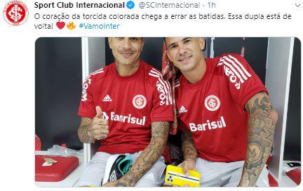 El regreso de Paolo Guerrero a Internacional de Porto Alegre.