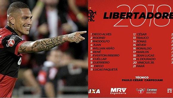 Paolo Guerrero fue inscrito por Flamengo para jugar la Libertadores