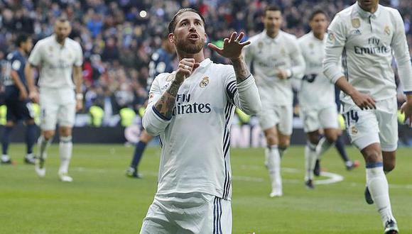 Real Madrid derrotó 2-1 a Málaga con dos tantos de Sergio Ramos