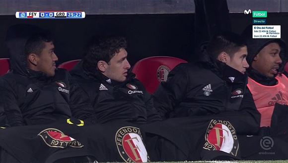 Renato Tapia y su reacción tras no ingresar en victoria de Feyenoord