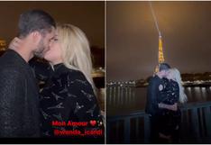 Mauro Icardi y Wanda Nara se lucen en París con apasionado beso con la Torre Eiffel de fondo [VIDEO]