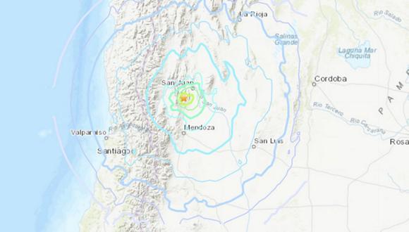 Terremoto en Argentina de magnitud 6,4. (Foto:  @bernamadotcom)