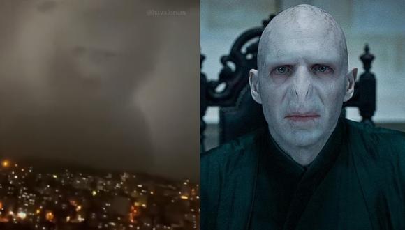 Usuarios compararon la figura que apareció entre las nubes en Estambul con el villano de Harry Potter.