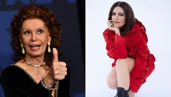 Laura Pausini recibe el cariño de Sophia Loren por su nominación al Oscar. (Foto: AFP/@laurapausini)