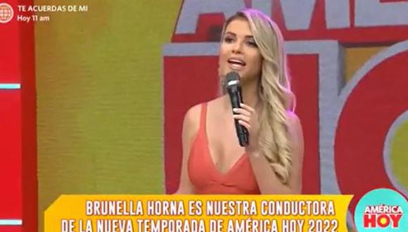 Brunella Horna tras ser presentada como la nueva conductora de “América Hoy”: “He venido a traer juventud”. (Foto: Captura de video)