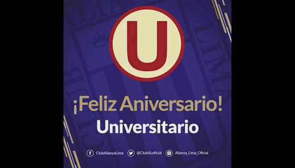 Alianza Lima saluda a Universitario de Deportes por su 94 aniversario