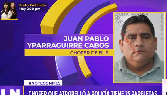 Juan Pablo Yparraguirre fue inhabilitado de por vida para manejar un bus tras atropellar a una policía en la Vía de Evitamiento. (Foto: Latina)