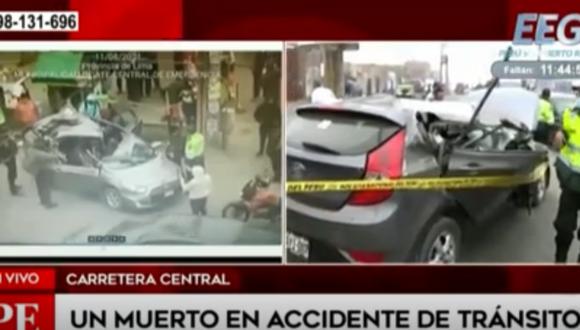 Cámaras de seguridad registraron el momento en que se produjo el accidente vehicular. Foto: captura América Noticias