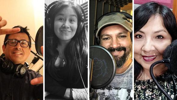 Son cuatro locutores peruanos que buscan dejar el nombre del Perú en lo alto en los Premios Sovas. (Foto: Instagram /@yaha_lima /lizetvoicetalent).
