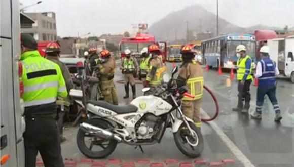 El accidente de tránsito ocurrió esta mañana cerca a Puente Nuevo. (Captura: América Noticias)