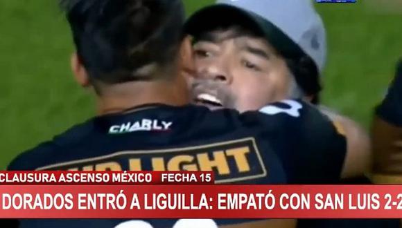 Diego Maradona se volvió loco tras clasificar a las Liguillas con Dorados | VIDEO